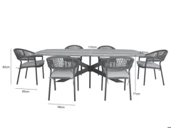 6 SEAT OVAL DINING SET