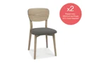 VENEERED BACK CHAIR SINGLE COLD STEEL FABRIC