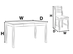 GLENEAGLES DINING TABLE & 6 TAY CHAIRS IN LATTE